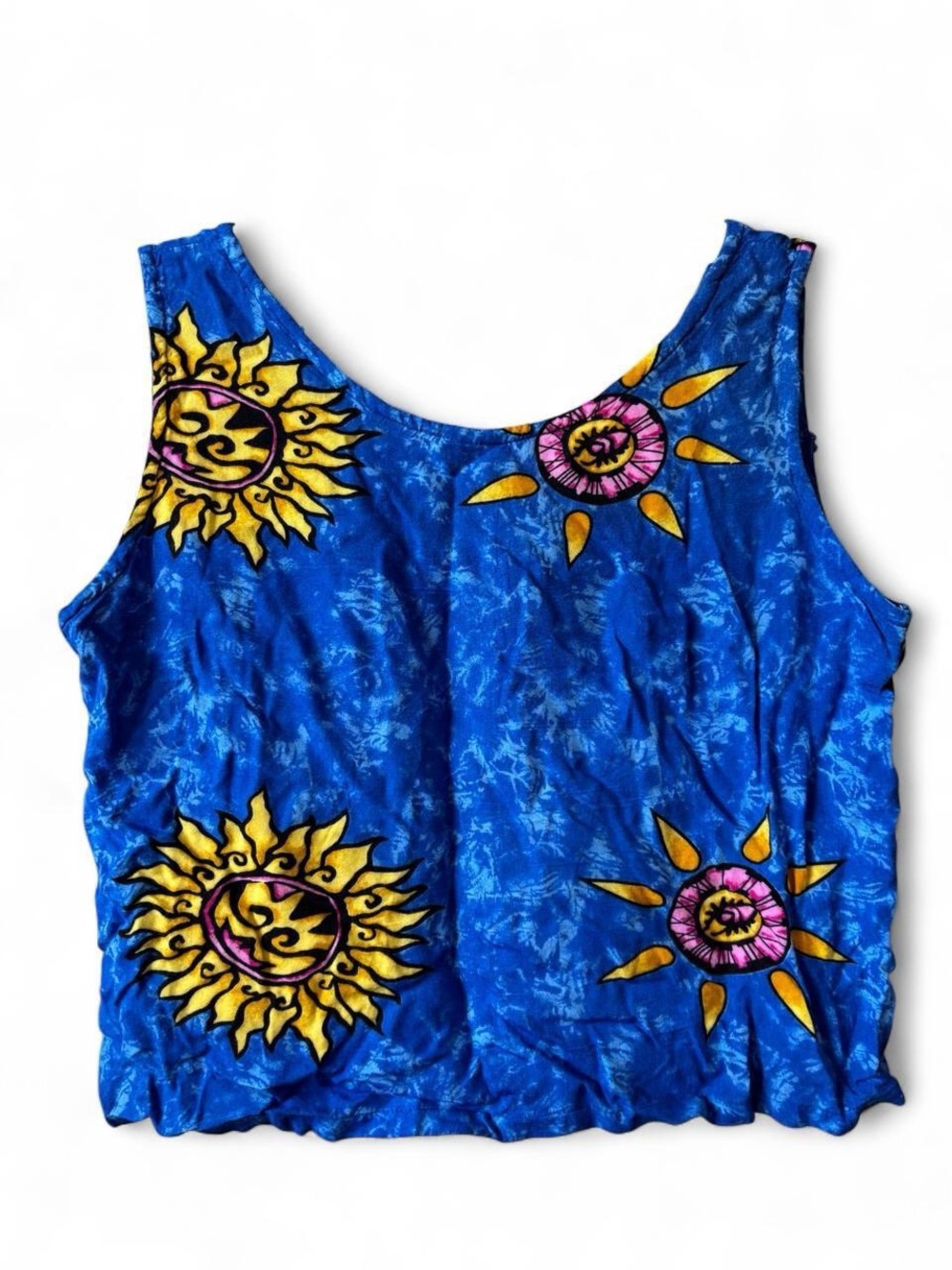 SXY Blue Sun-Print Sleeveless Women's Top